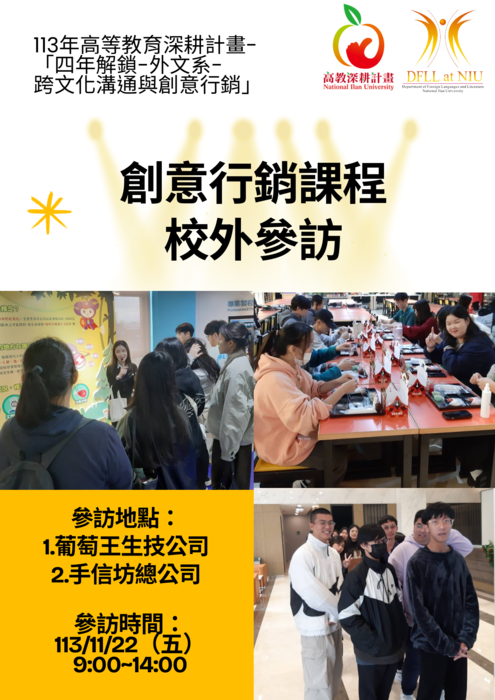「四年解鎖」113.11.22「創意行銷」課程-校外參訪圖片
